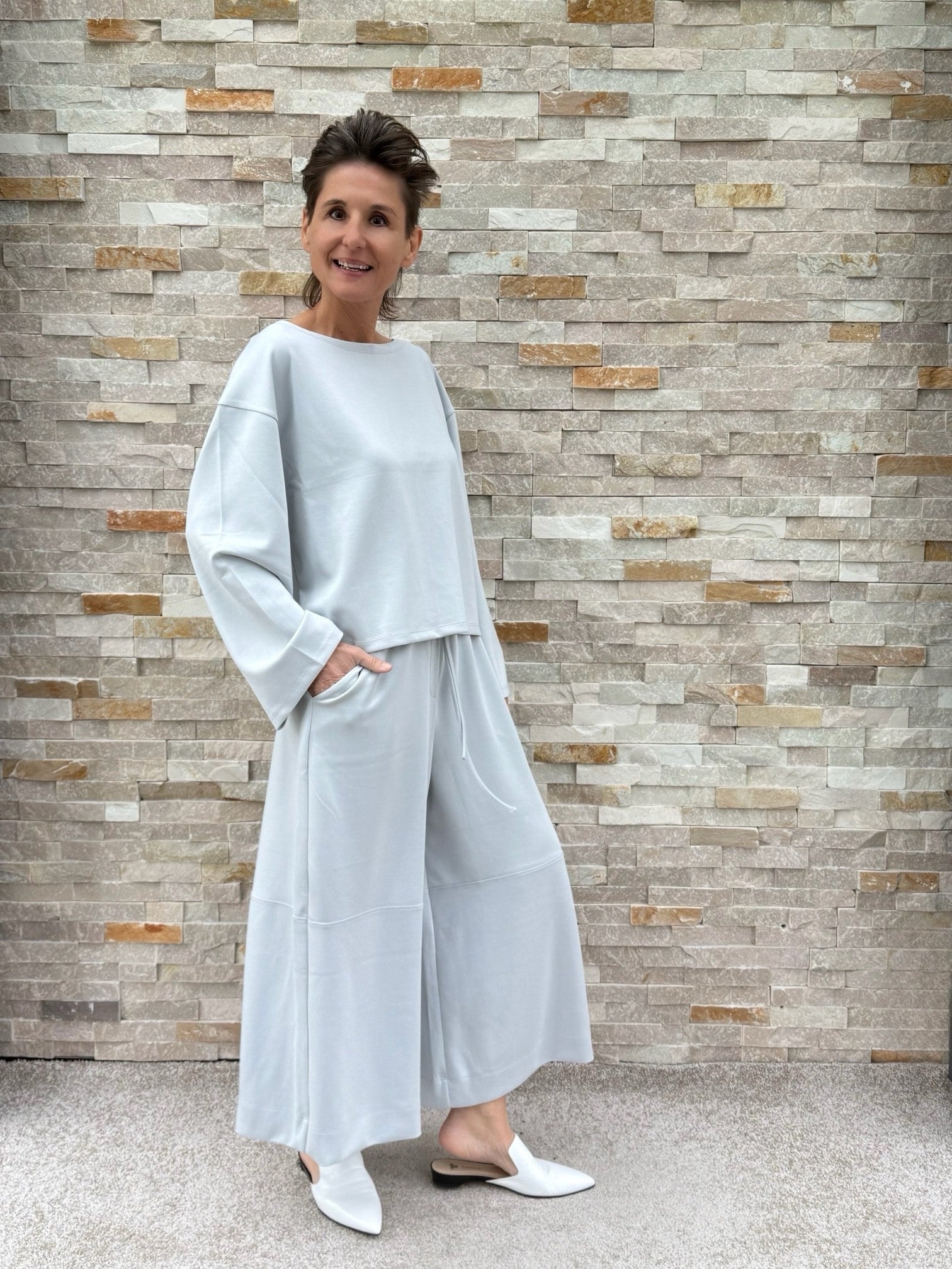 Scuba oversized Shirt DEBBORY in Silbergrau