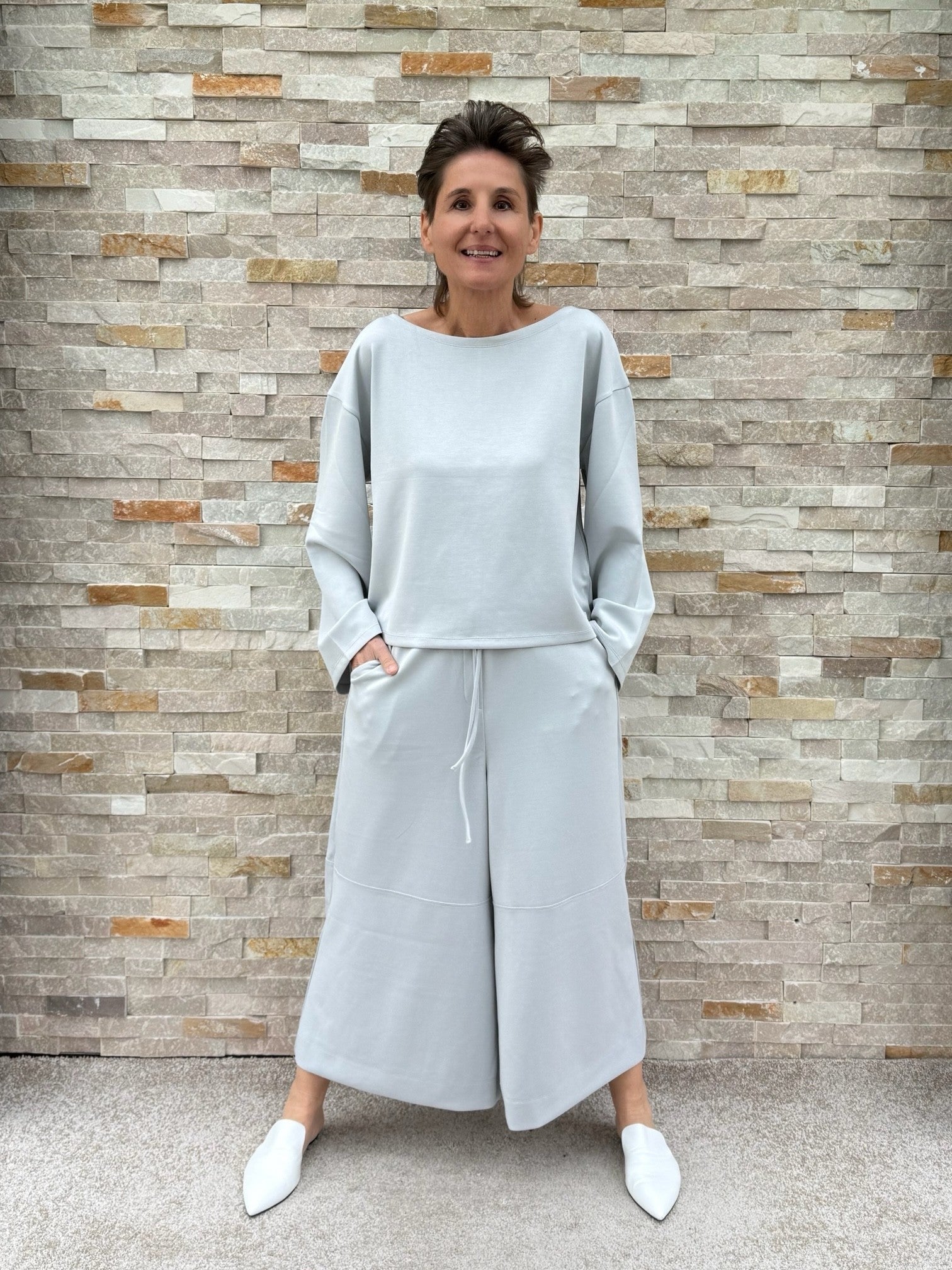 Scuba oversized Shirt DEBBORY in Silbergrau