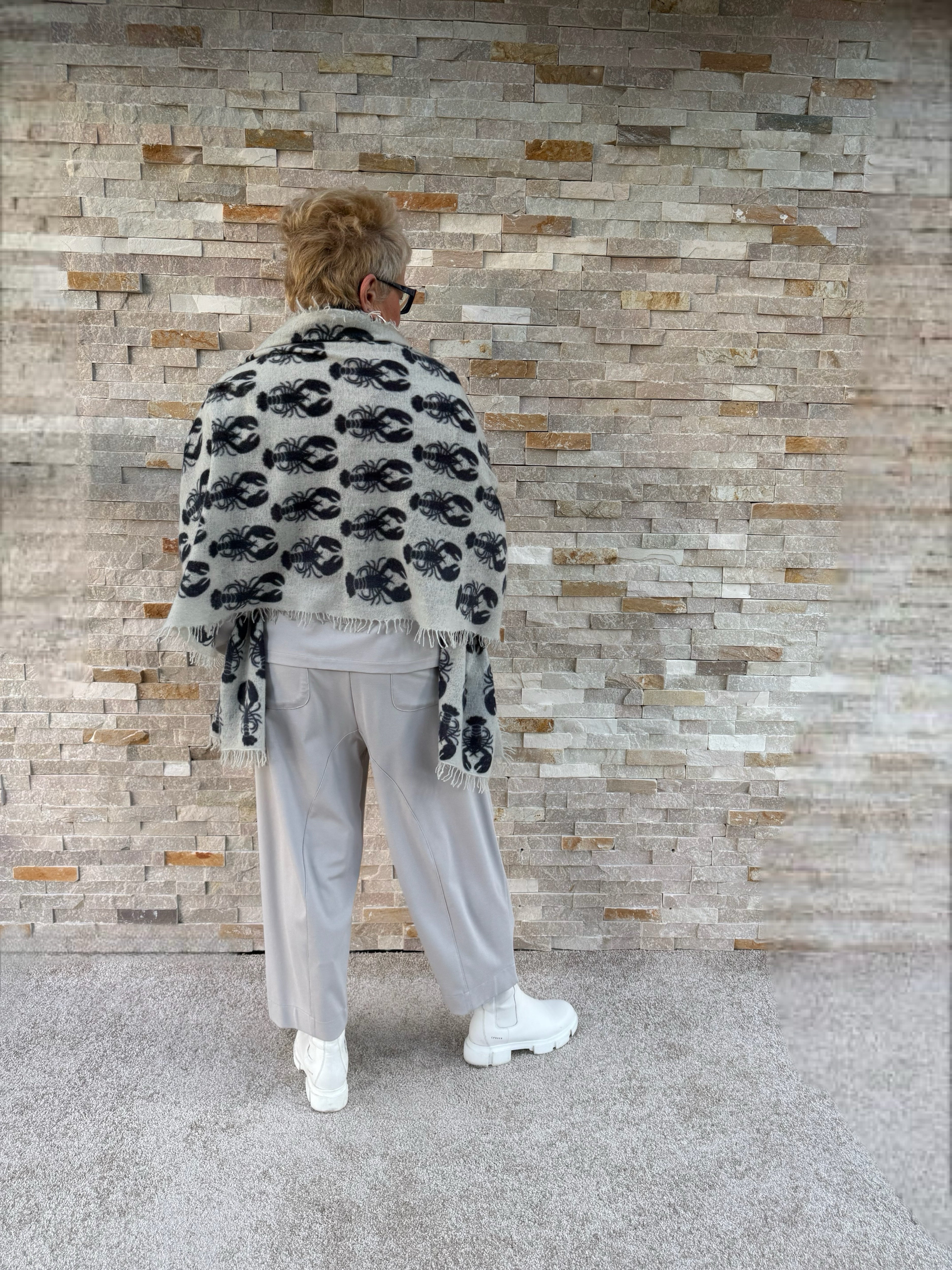 Jersey 7/8 Hose TELMA in O-Form in Hellgrau