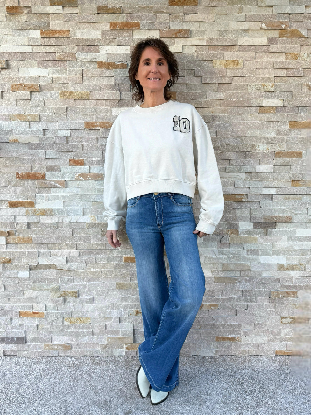HIGH FLARE BARCY Flared Jeans in Medium Blue