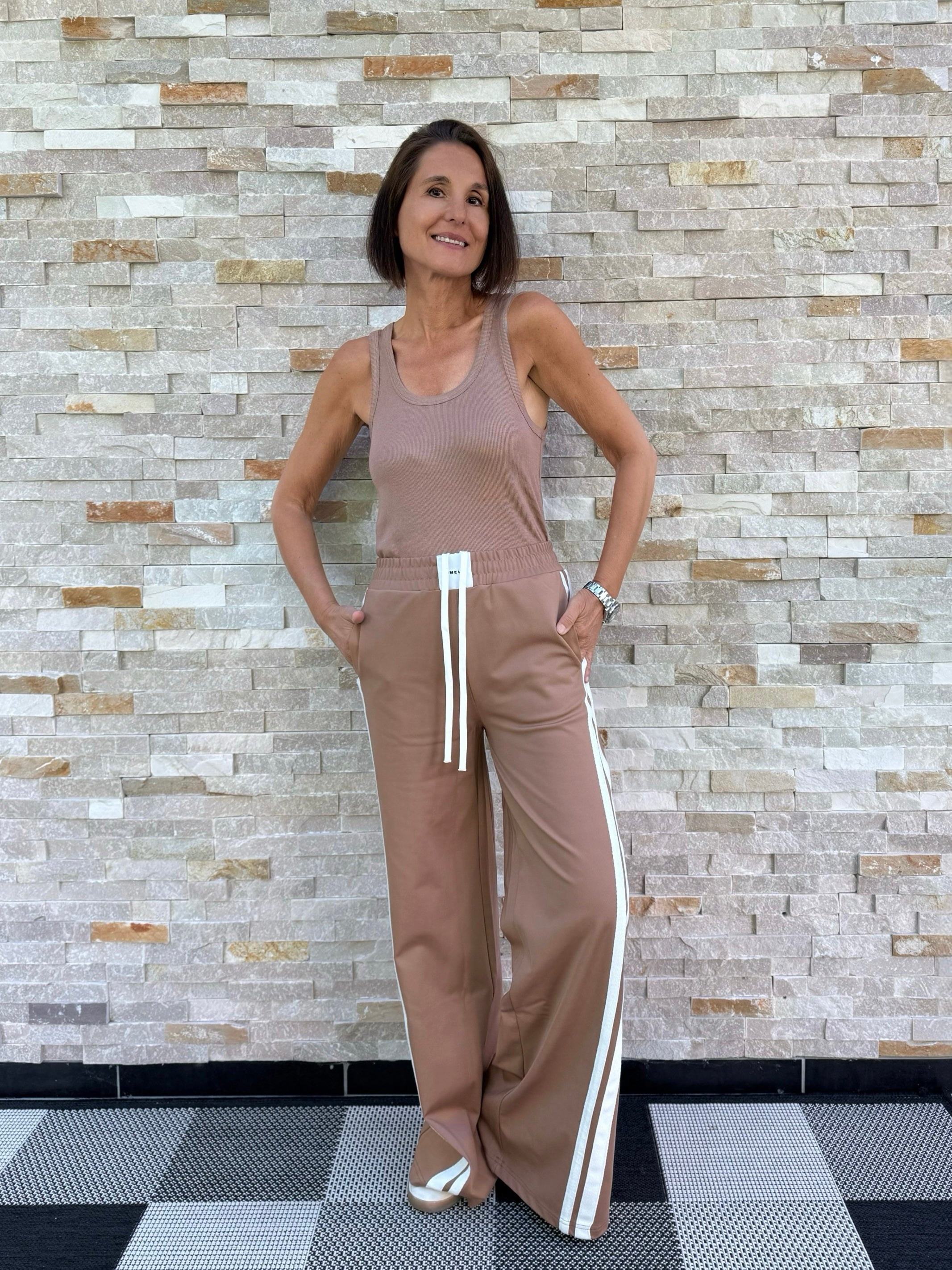 Jogg Pant PENNI mit Streifen in Mocha