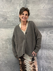 Oversized Cashmere Cardigan in MULL