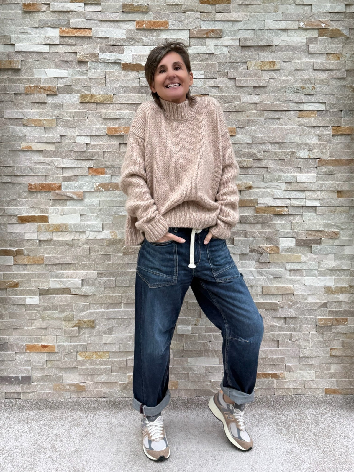 Jeans balloon Madie mit aufgesetzen Taschen blau Nr.1