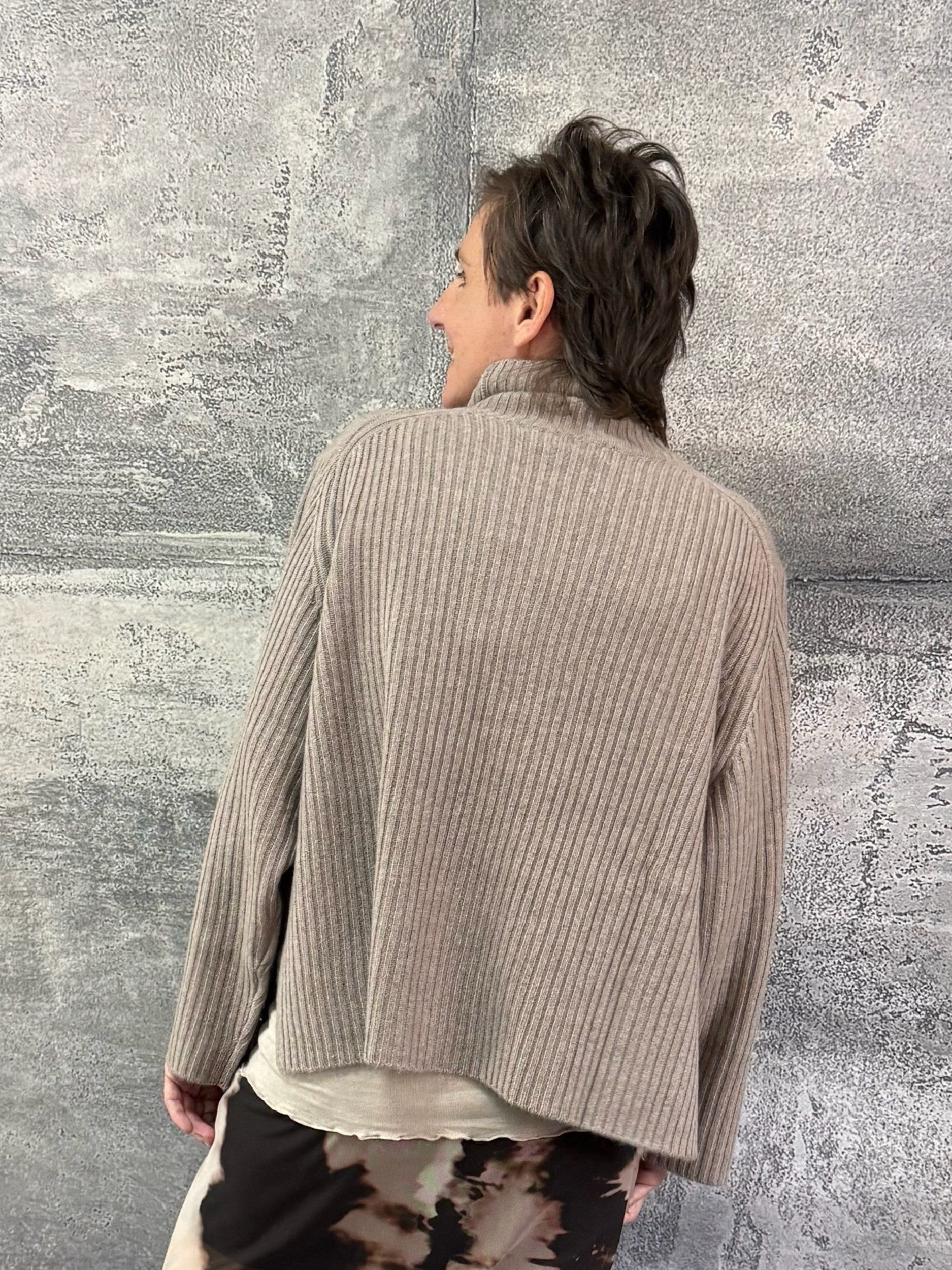 Kaschmir Pullover mit Rippe in CONWAY