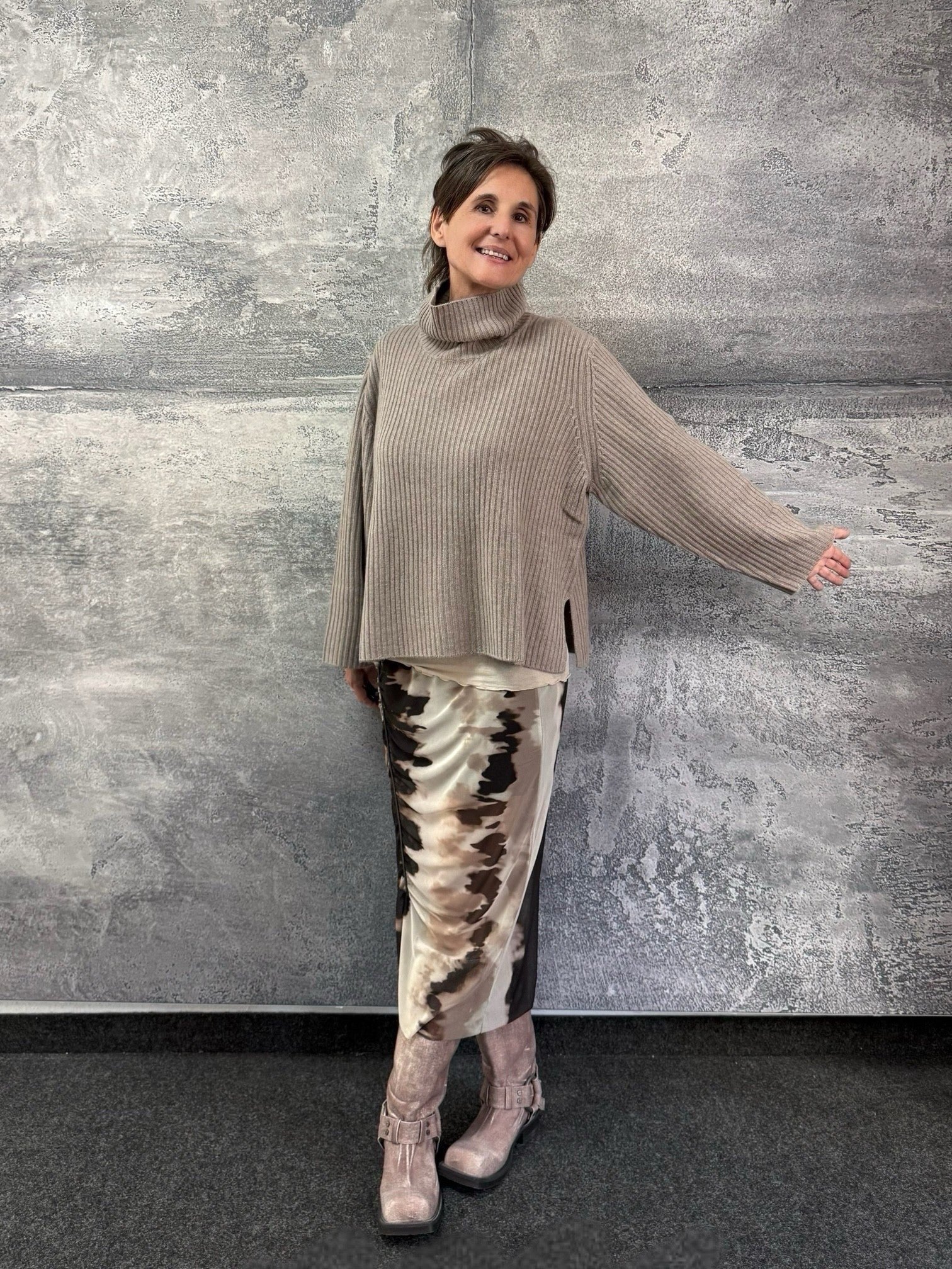 Kaschmir Pullover mit Rippe in CONWAY