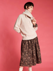 Midi Rock mit Leoparden Print