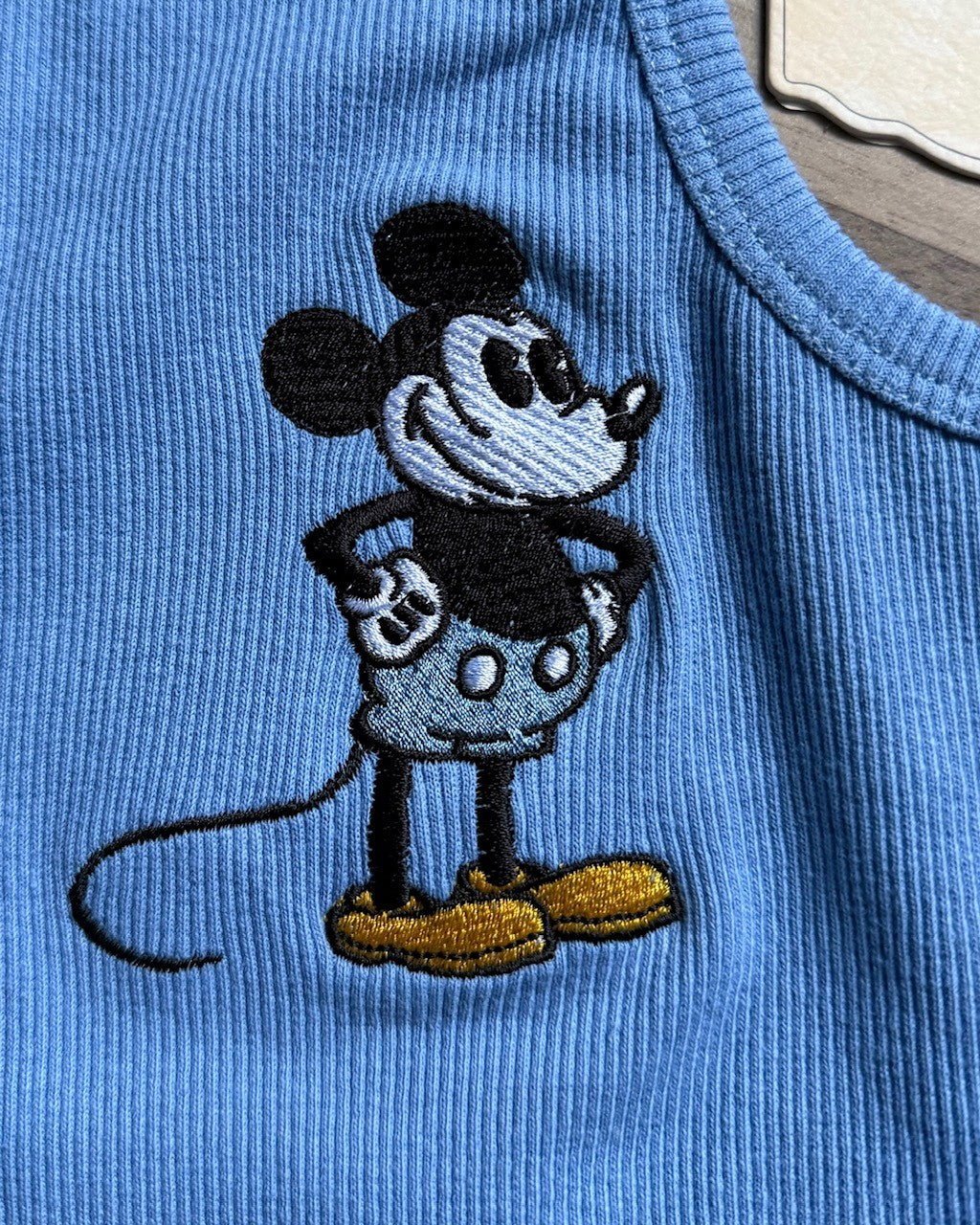 Ribbed Tank Top Mouse in denim blue