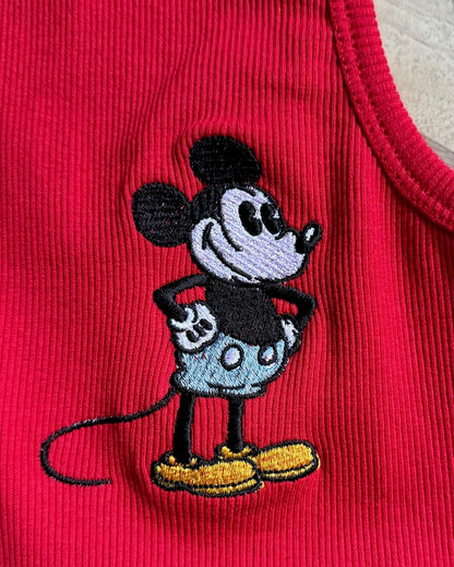Rippen Tank Top Mouse in Rot