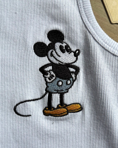 Rippen Tank Top Mouse in Weiß