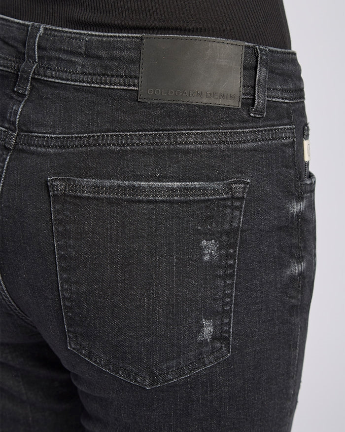 Jeans C4 Relaxed Fit mit Cut am Knie Schwarz