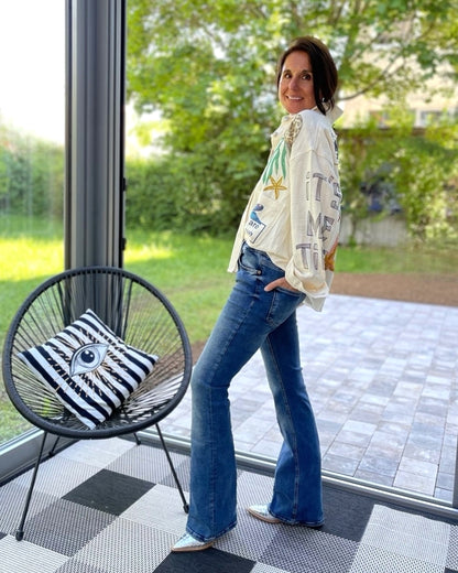 Jeans Lindenhof new Flare Fit in Mittelblau