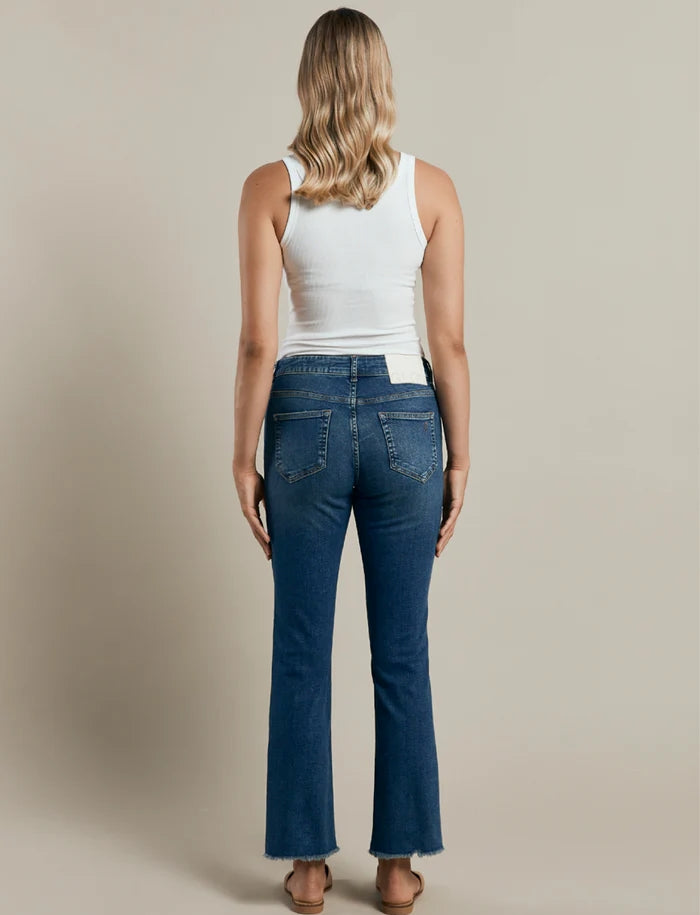 Jeans Rosengarten new Flare Mittelblau