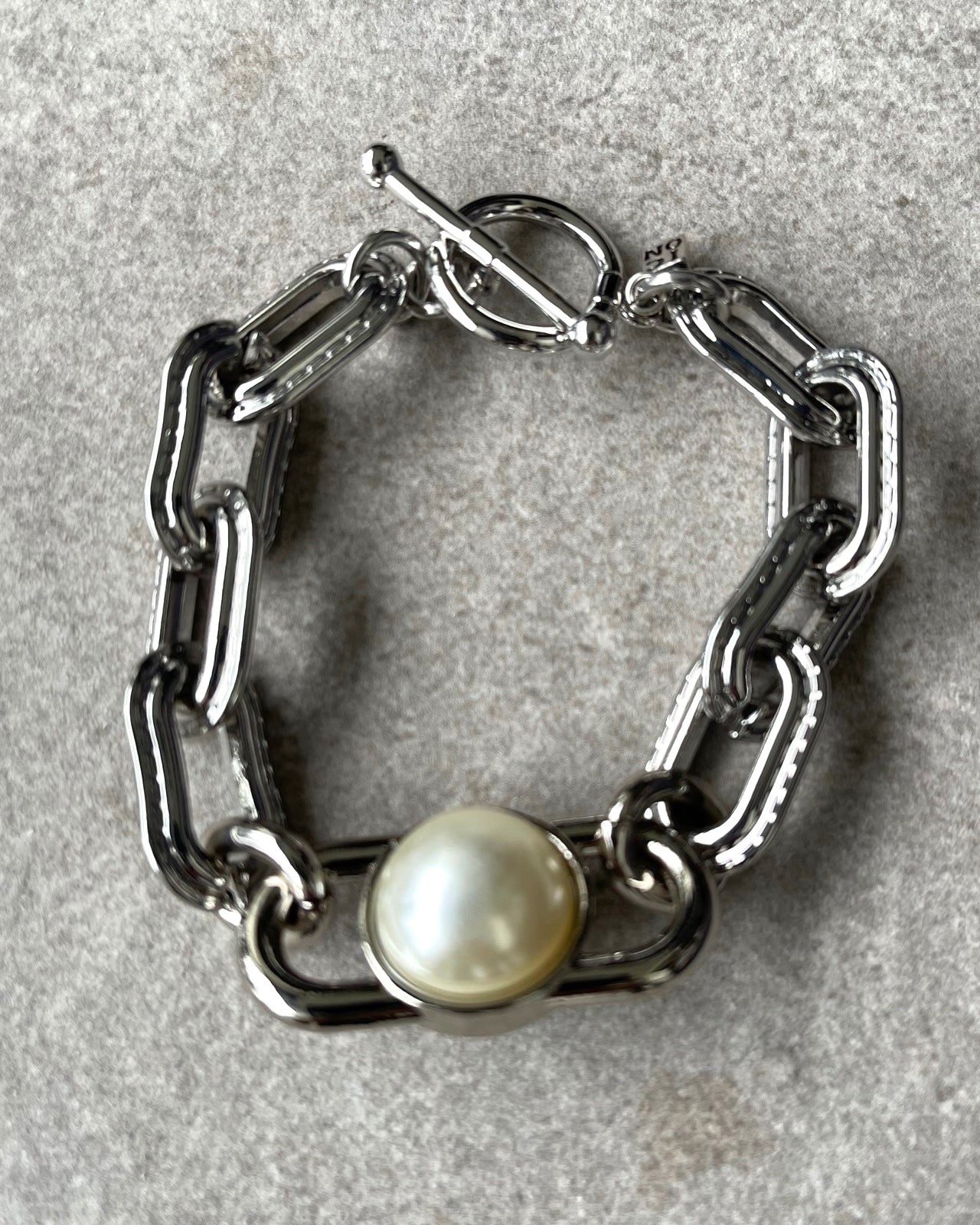 Armband MILANO Pearl mit großen Gliedern Silber