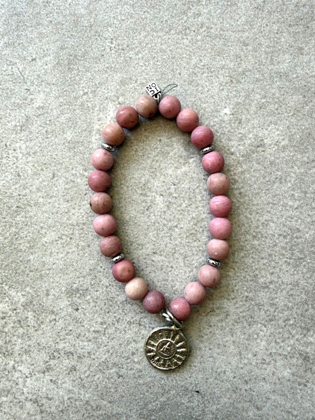 Naturstein Armband SHANTI-10 mit Buddha Anhänger Purple