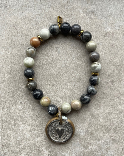 Armband SHANTI Heart-G Picasso Jasper