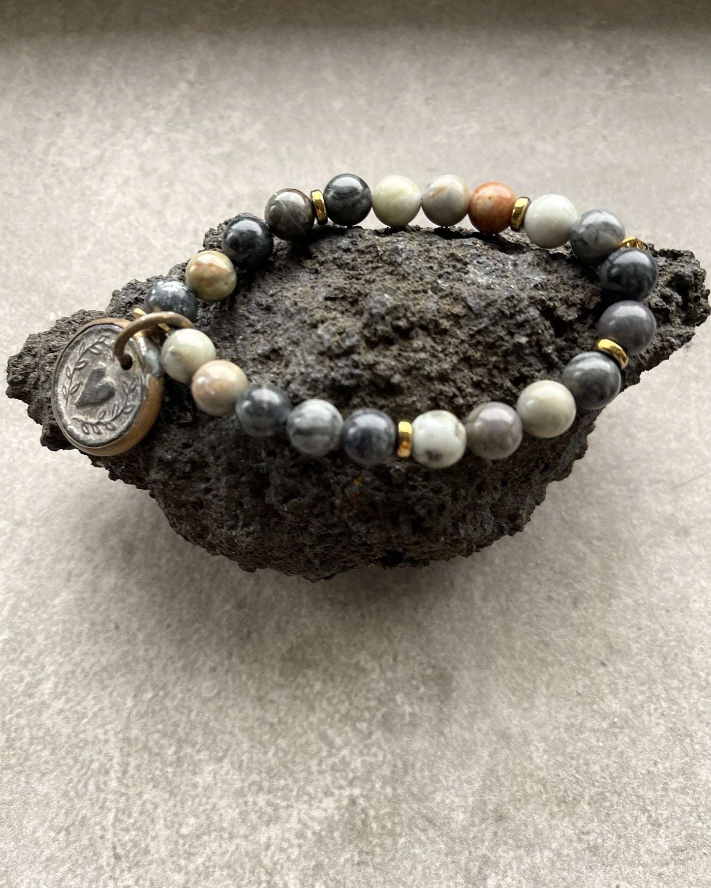 Armband SHANTI Heart-G Picasso Jasper