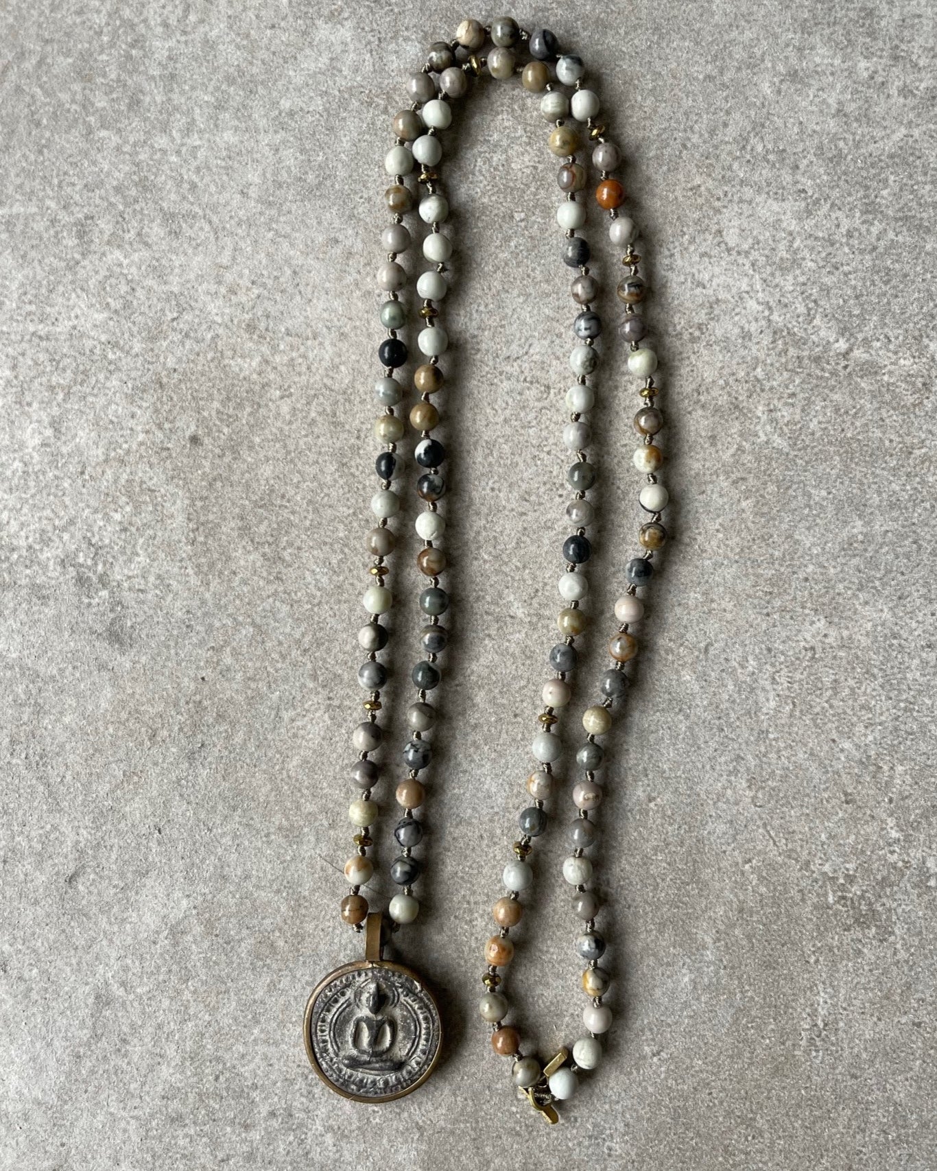 Kette BUDDHA 30 Gold-Picasso Jasper