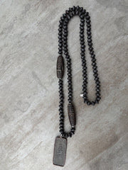 Lange Kette NEPAL mit Buddha-Amulett Lava