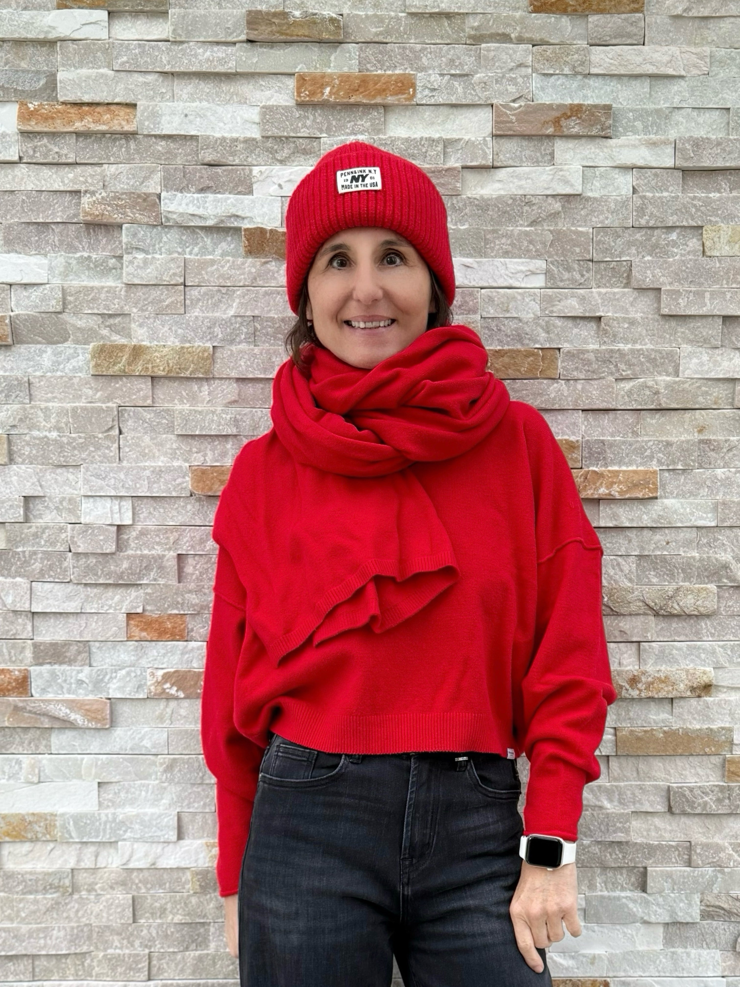 Großer Strickschal Tomato