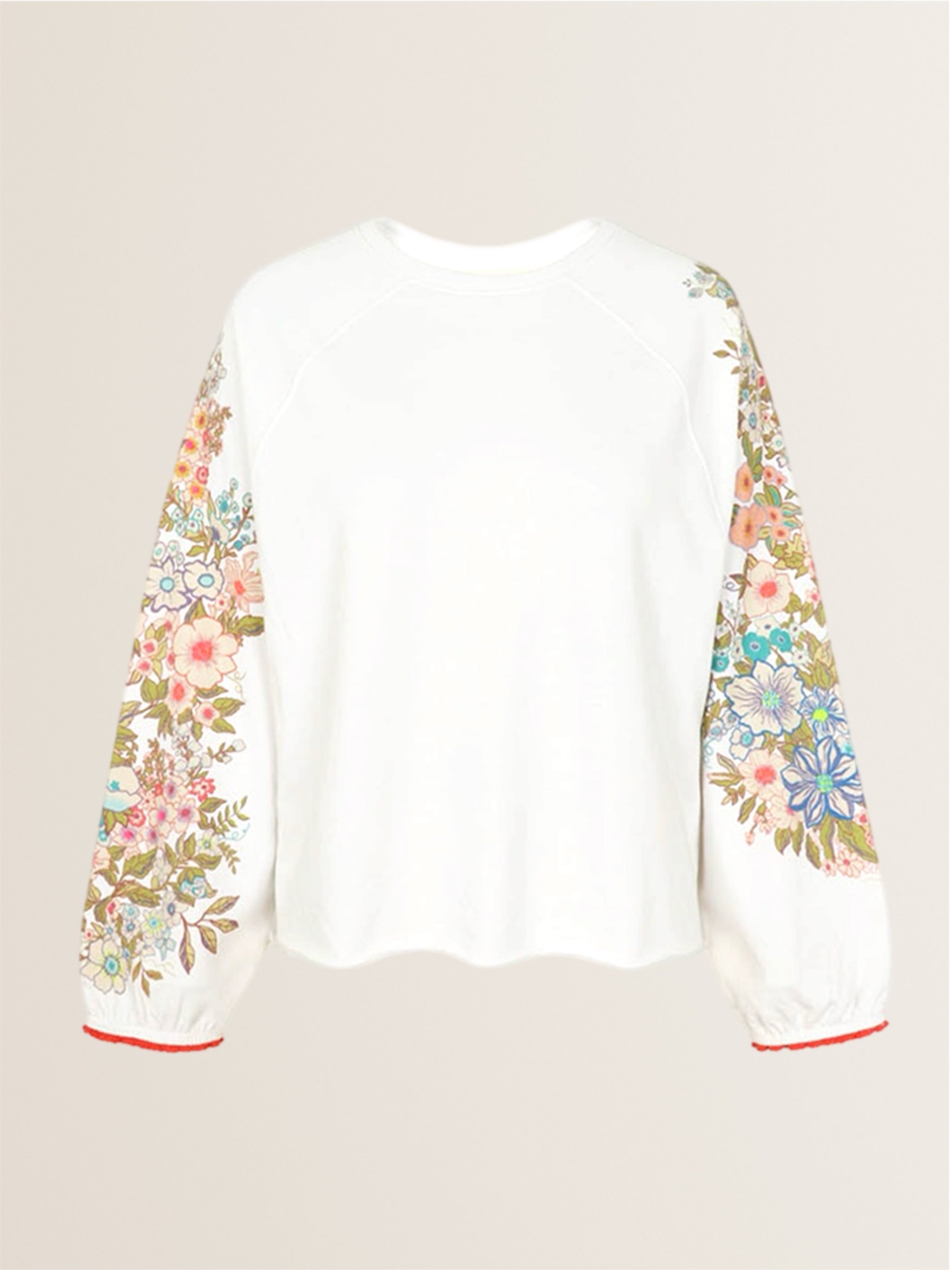Oversized Sweatshirt TULALA mit bedruckten Ärmeln Weiß