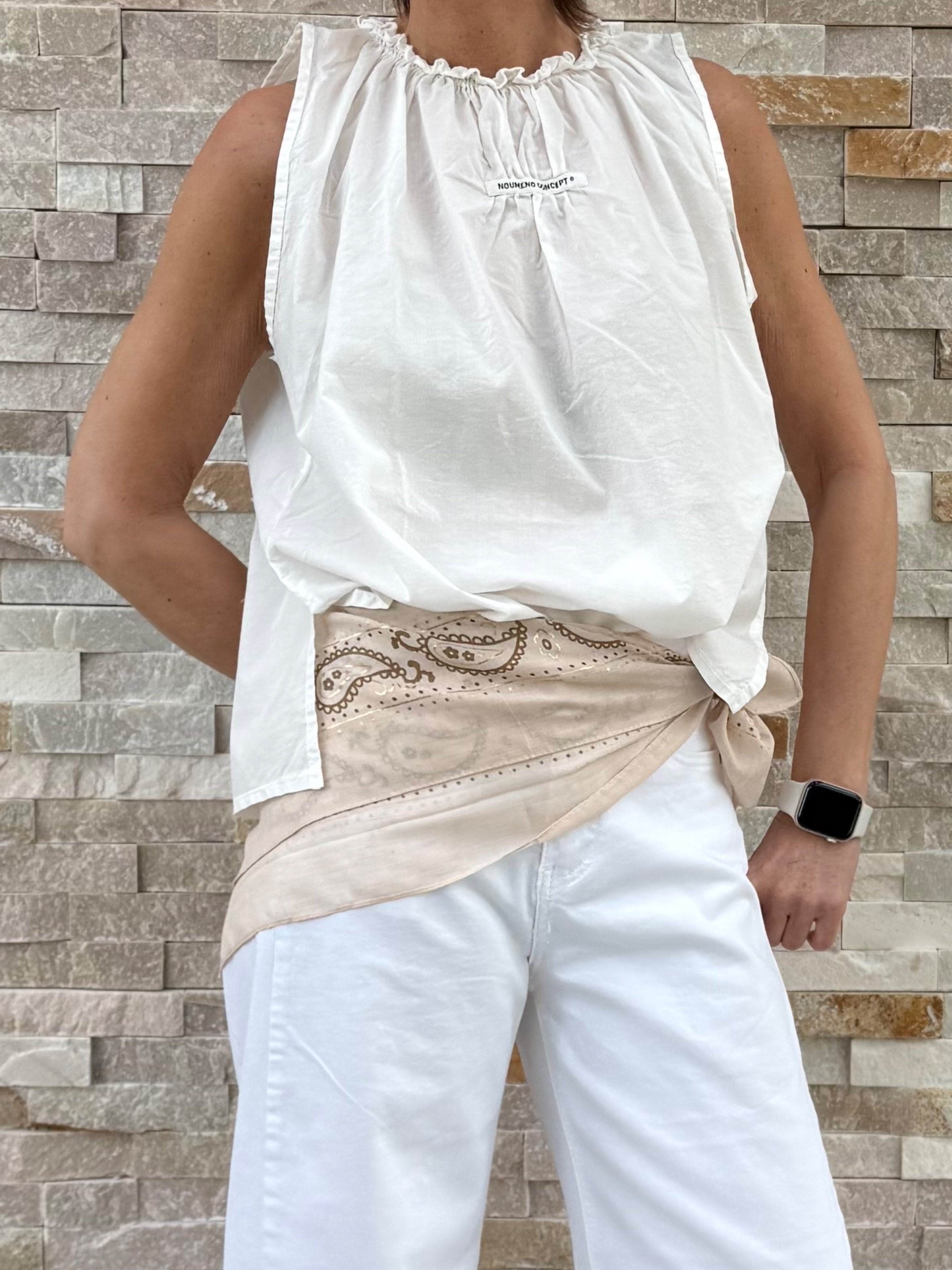 Nickituch Paisley in Beige mit Hellbraun/Gold