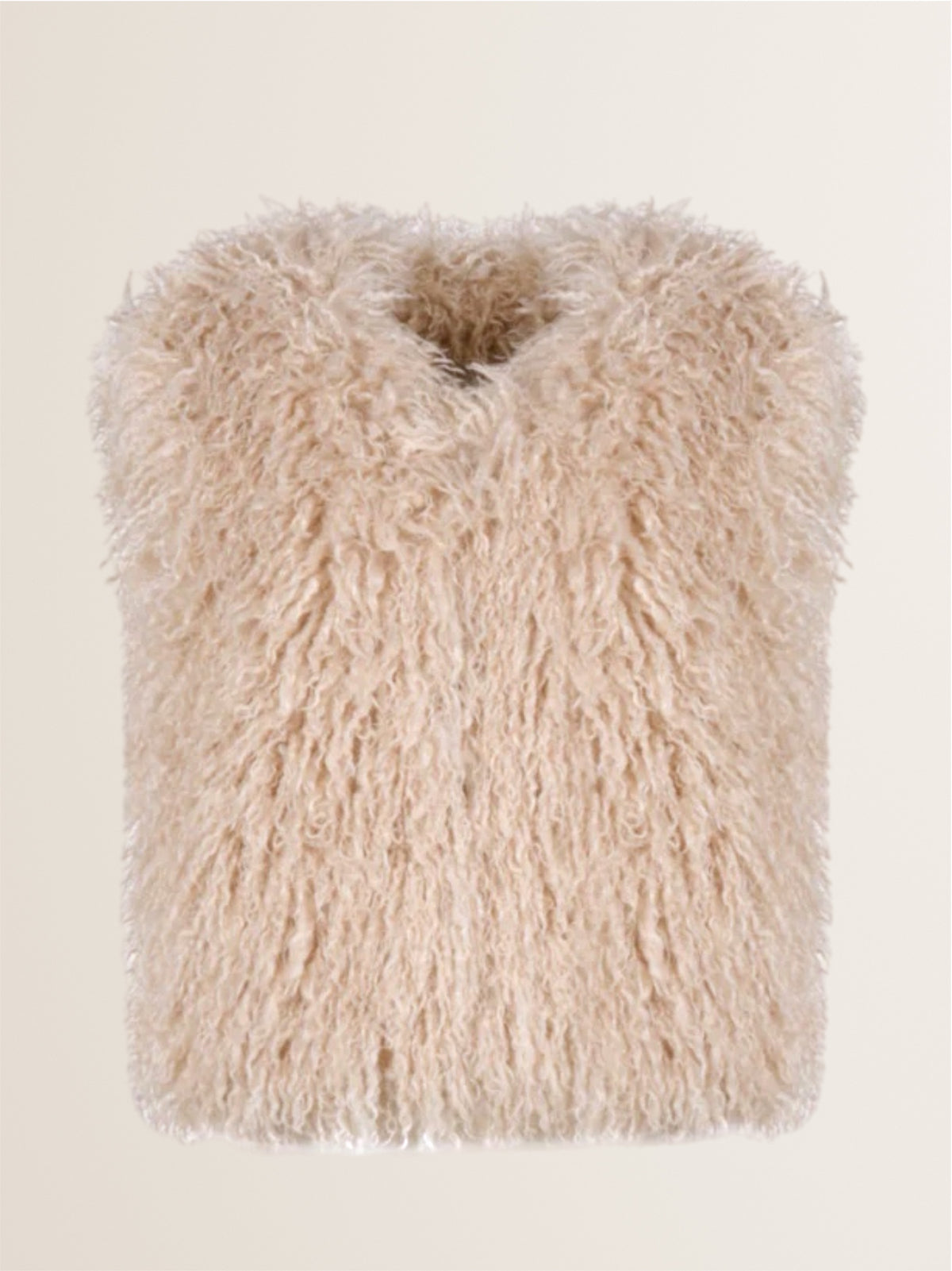 Curly-Lammfellimitat Weste BETH in Light Beige
