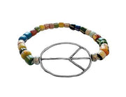 Bracelet EVE colorful beads Peace in blue mix silver
