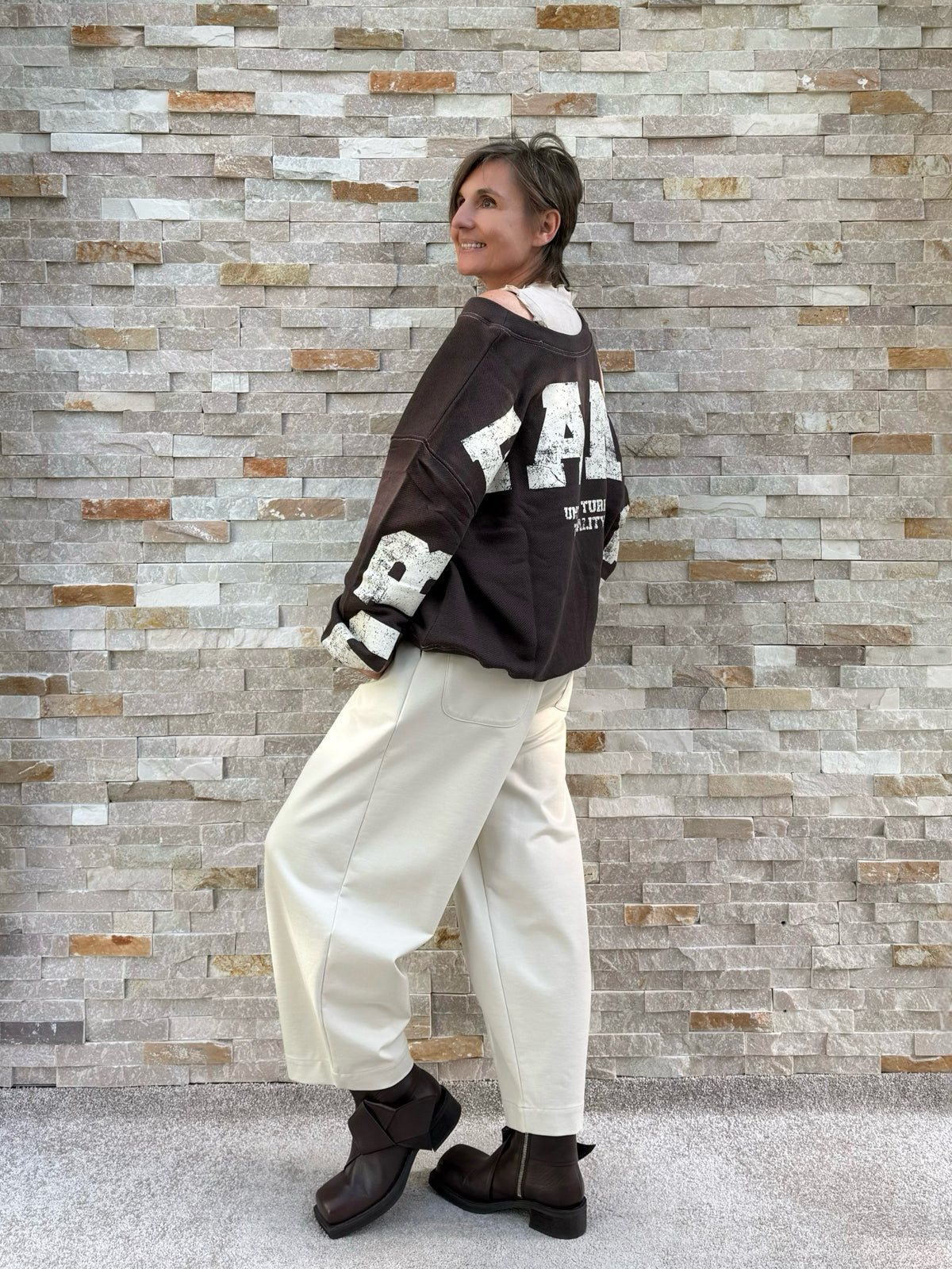 Oversized Sweatshirt Sky Dreaming in Espresso
