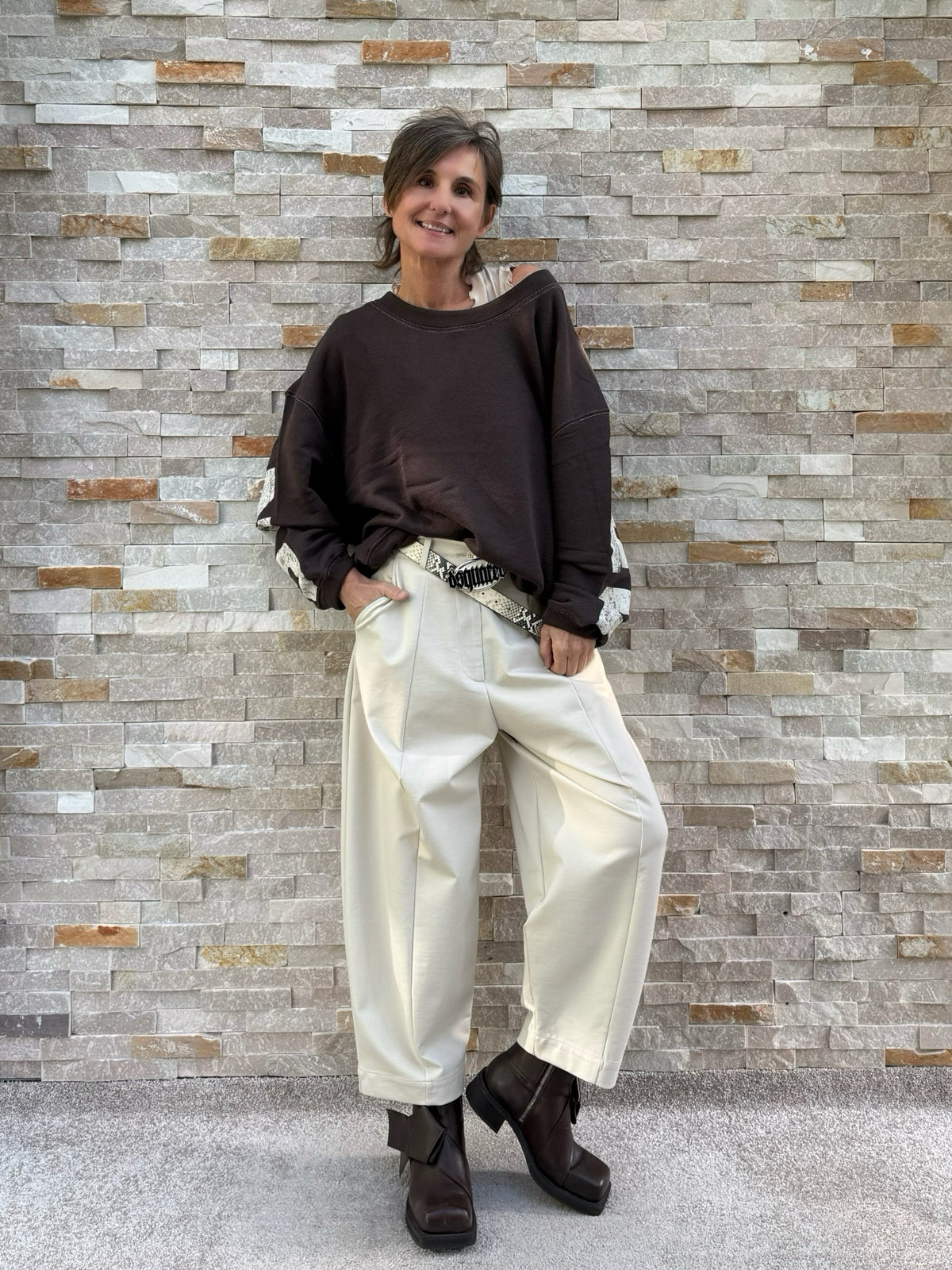 Oversized Sweatshirt Sky Dreaming in Espresso