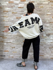 Oversized Sweatshirt Sky Dreaming in Tofu mit Schwarz