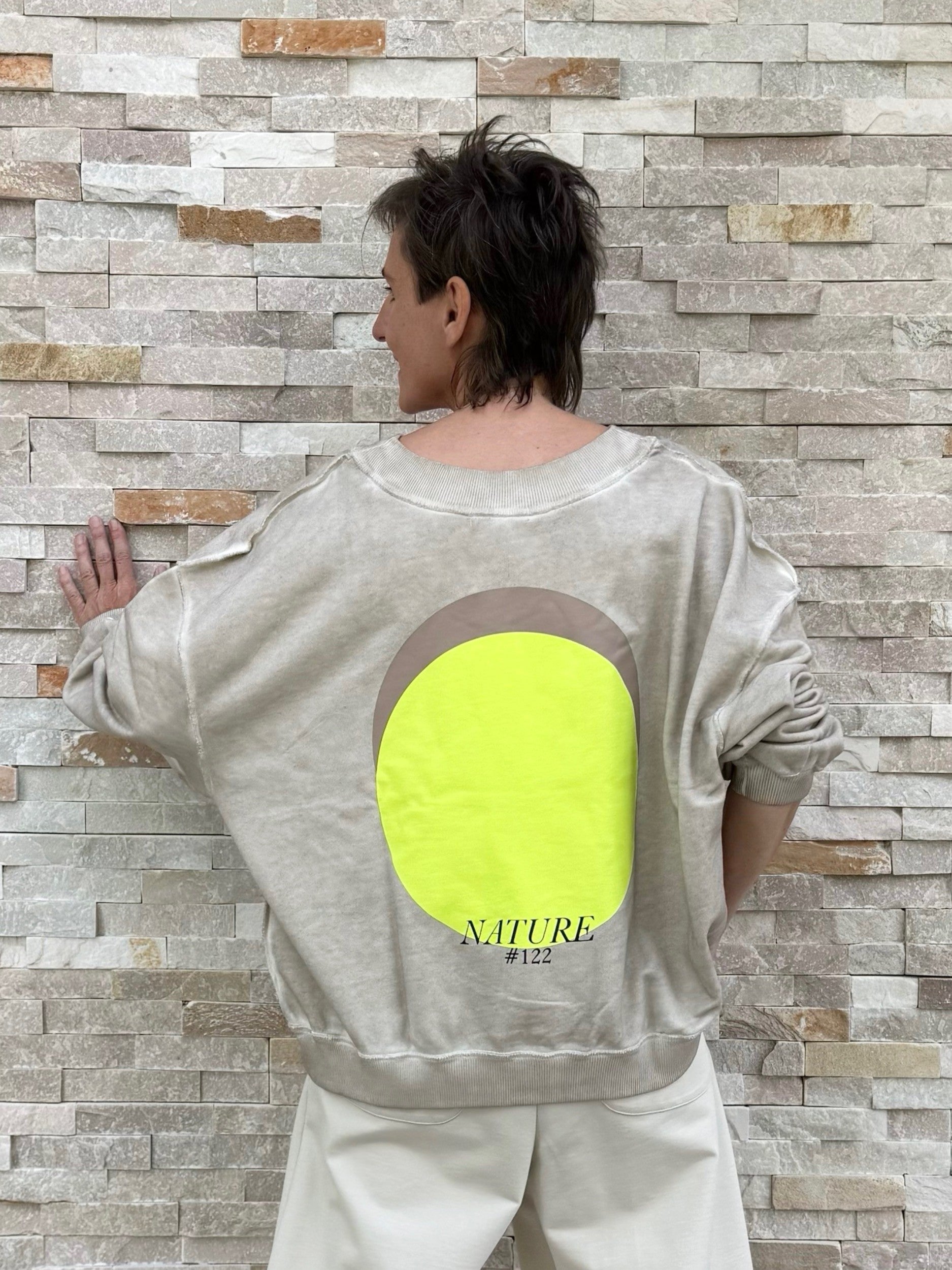 Oversized Sweatshirt Sky Organic Circles Nature