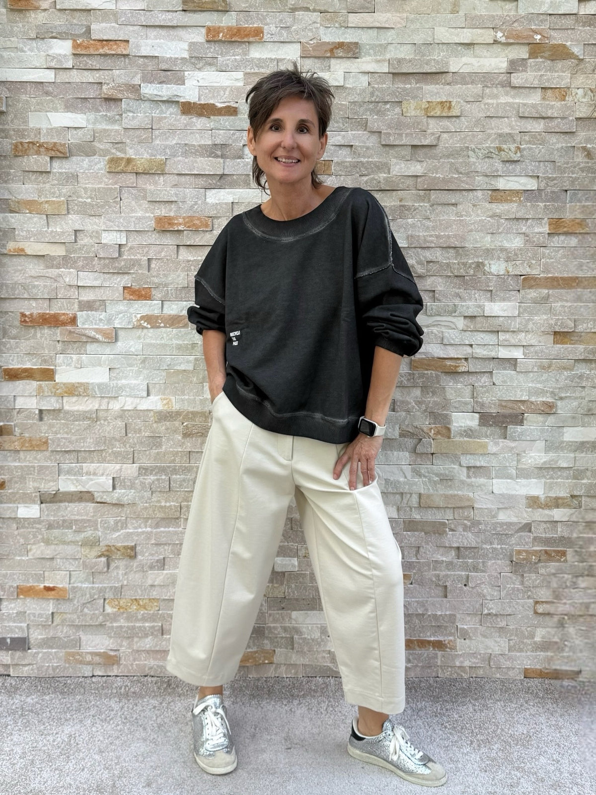 Oversized Sweatshirt Sky Organic Espresso