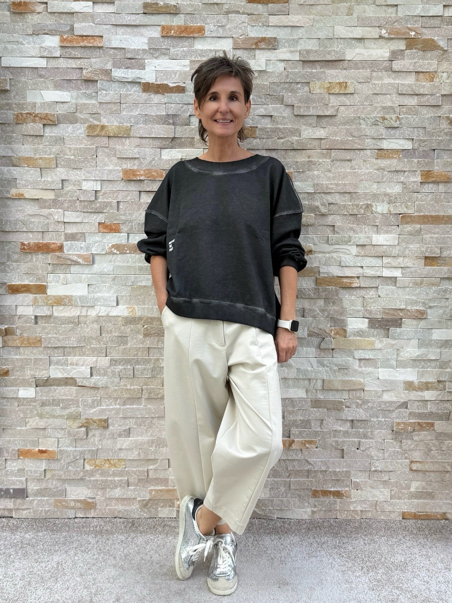 Oversized Sweatshirt Sky Organic Espresso