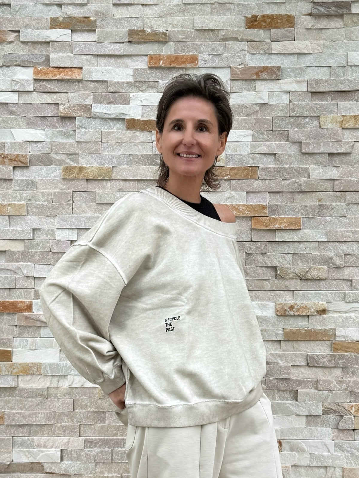 Oversized Sweatshirt Sky Organic Colour the Present in Nature