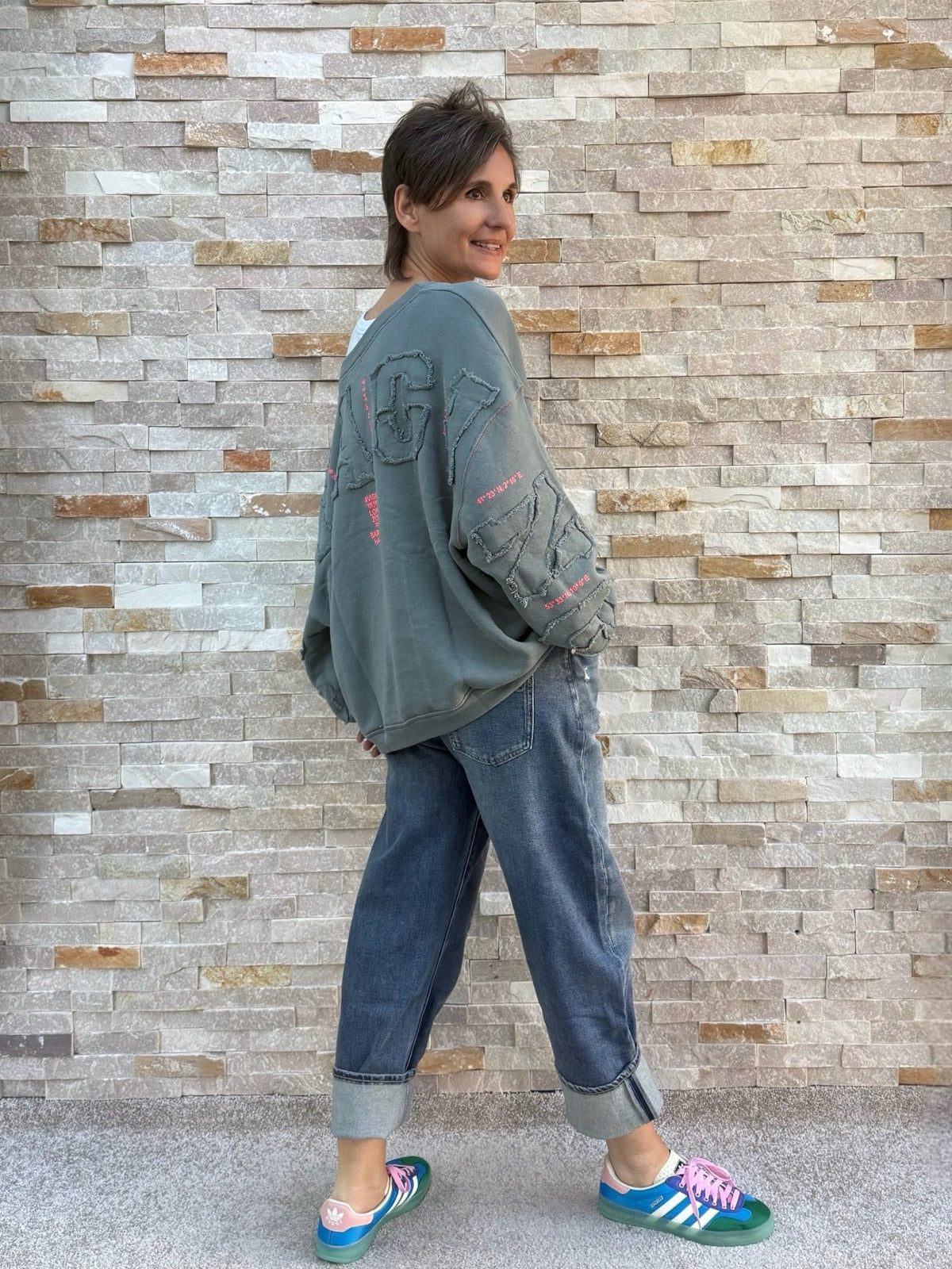 Oversized Sweatshirt SKY VOYAGING in Deep Sea