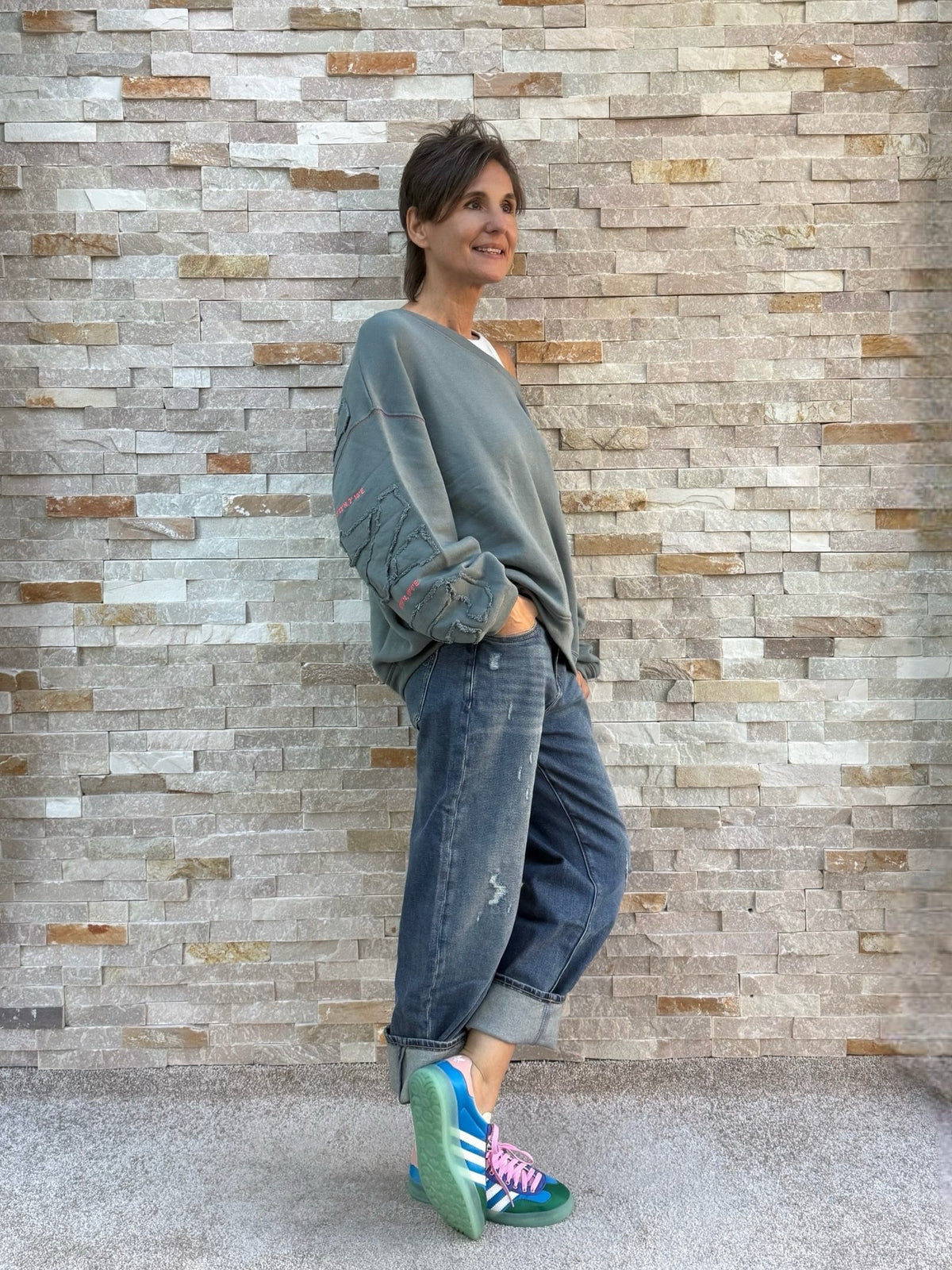 Oversized Sweatshirt SKY VOYAGING in Deep Sea
