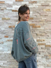 Oversized Sweatshirt SKY VOYAGING in Deep Sea