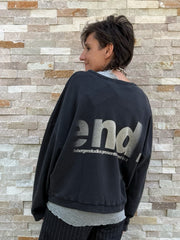 Sweatshirt ELLA VINTAGE in Black washed