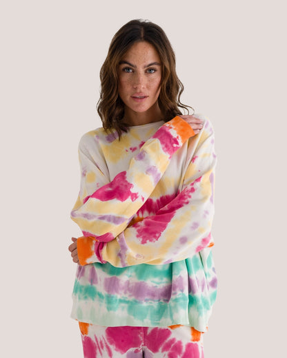 Oversized Batik Sweatshirt MOA Bio Baumwolle Multicolor