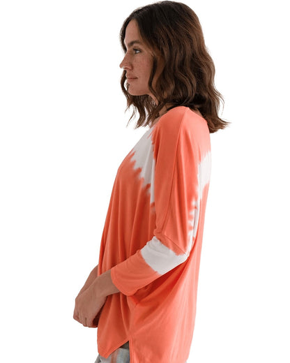 T-Shirt Chula mit 3/4 Arm in Batik Orange