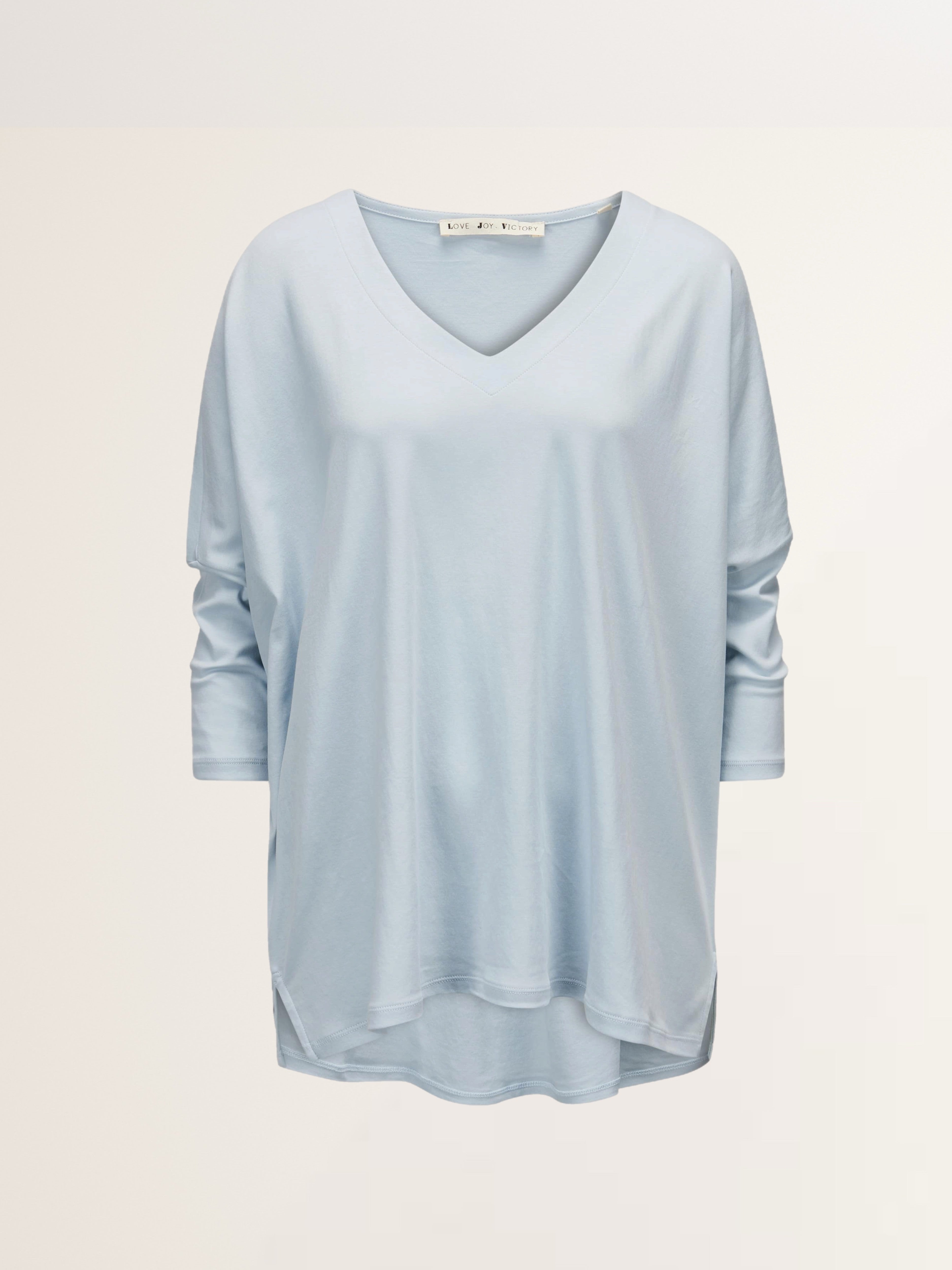 Boxy T-Shirt CHULA mit 3/4 Ärmel in Hellblau