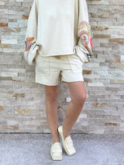 Sweat Short Posie in Chalk