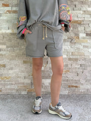 Sweat Short Posie in Grey Stone