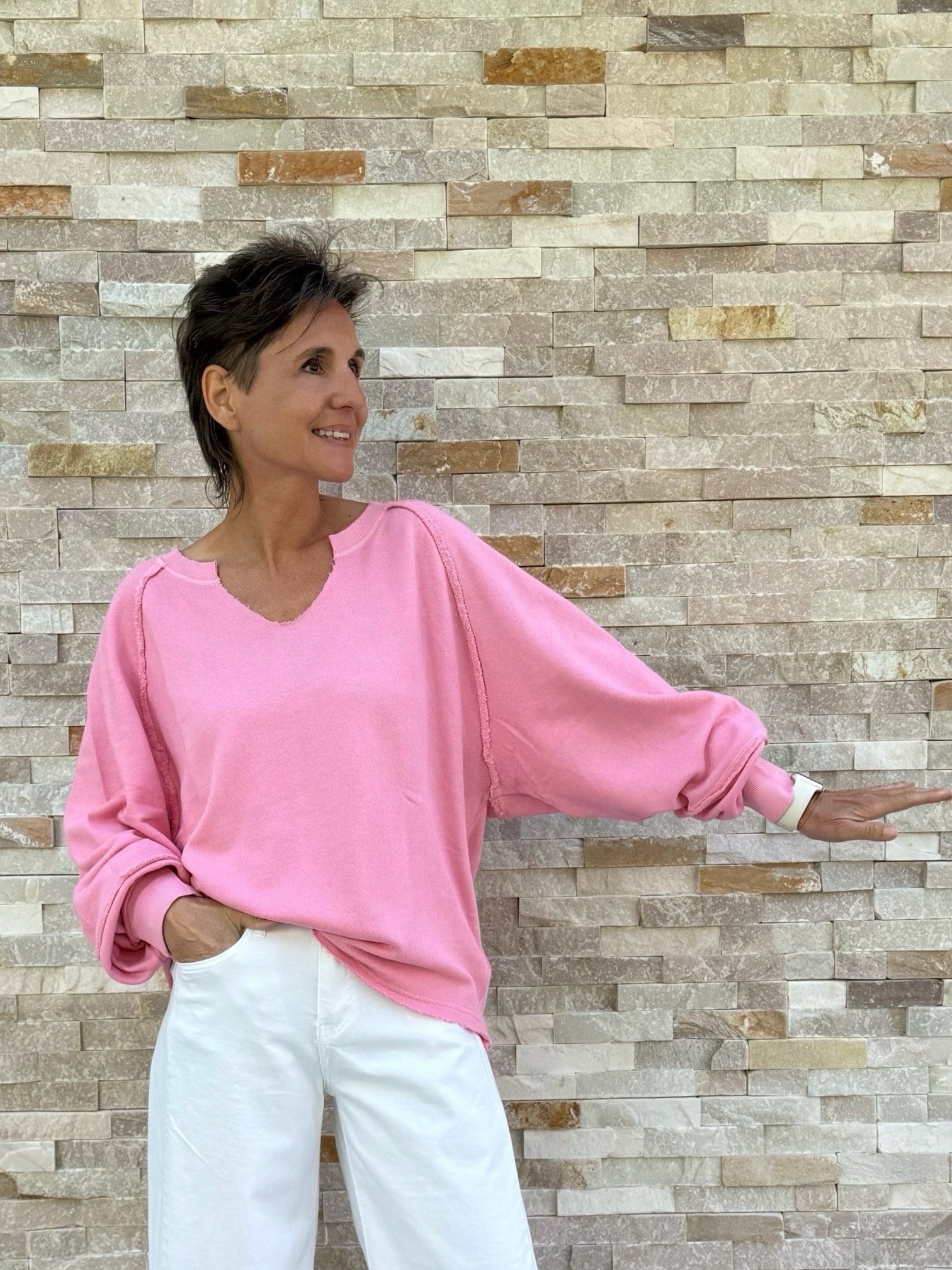 Oversized Sweatshirt Madison in Hibiscus