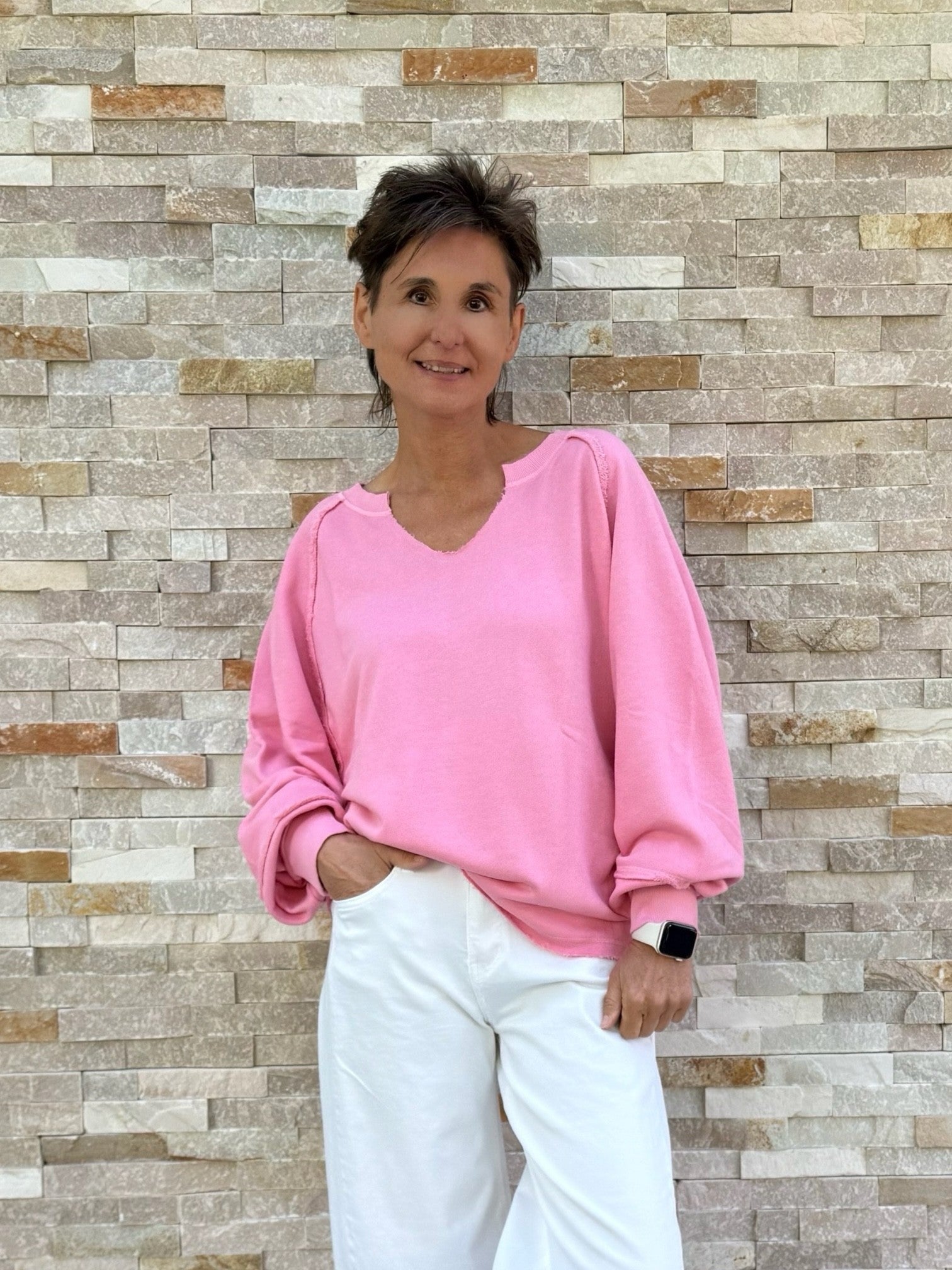 Oversized Sweatshirt Madison in Hibiscus