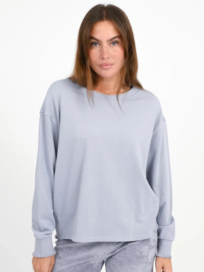 Sweatshirt ROSE mit Rüschen Details in Light Sky