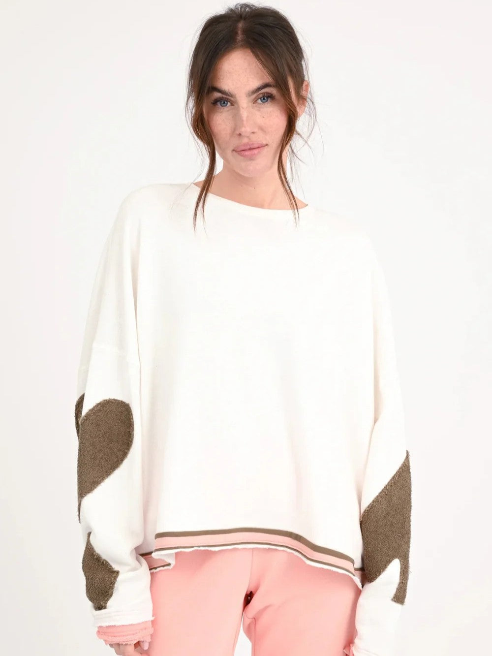 Oversized Sweatshirt HOPEWELL mit Pik-Patches in Ice