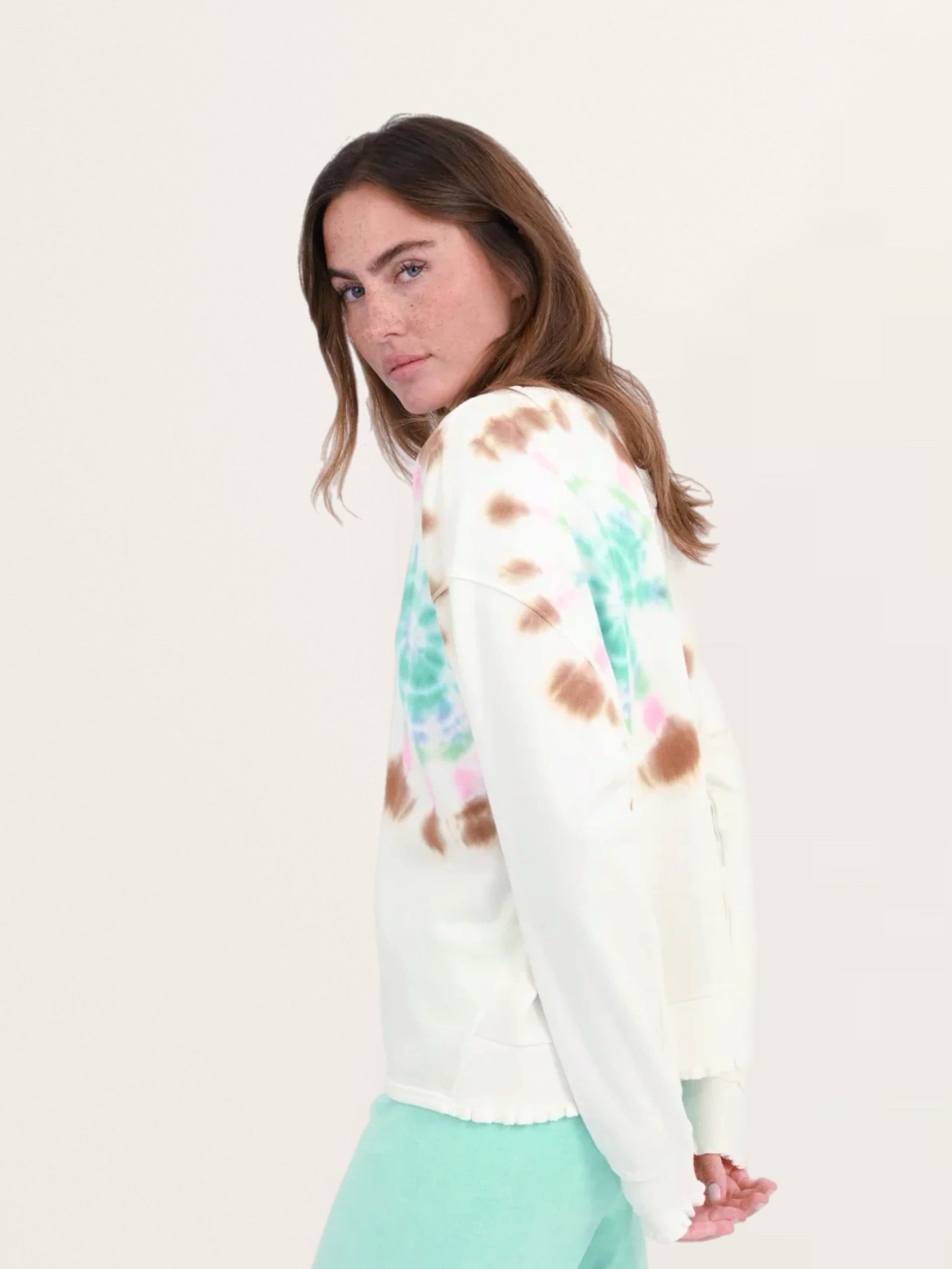 Sweatshirt ROSE mit Batik Muster