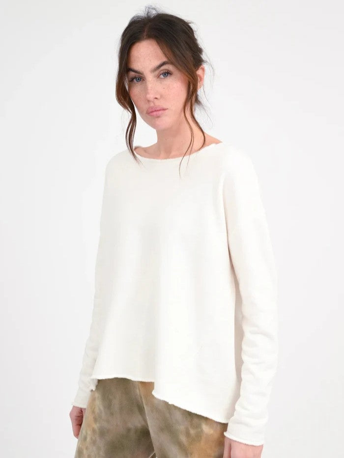 Sweatshirt GARA mit offenen Kanten in Ice