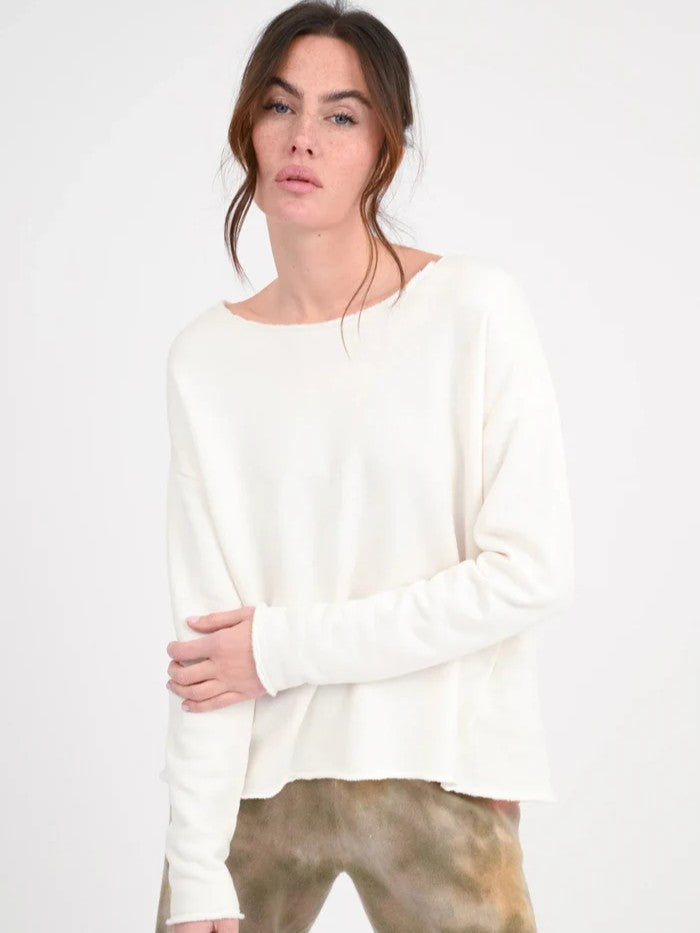 Sweatshirt GARA mit offenen Kanten in Ice